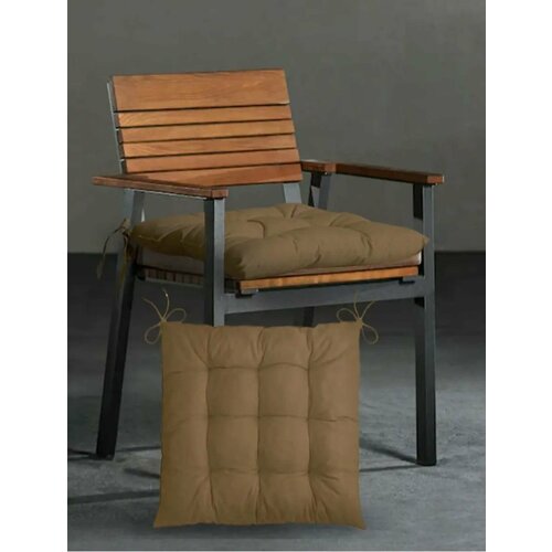 Подушка на стул, 2 штуки, квадратная, 45 х 45 см, с завязками