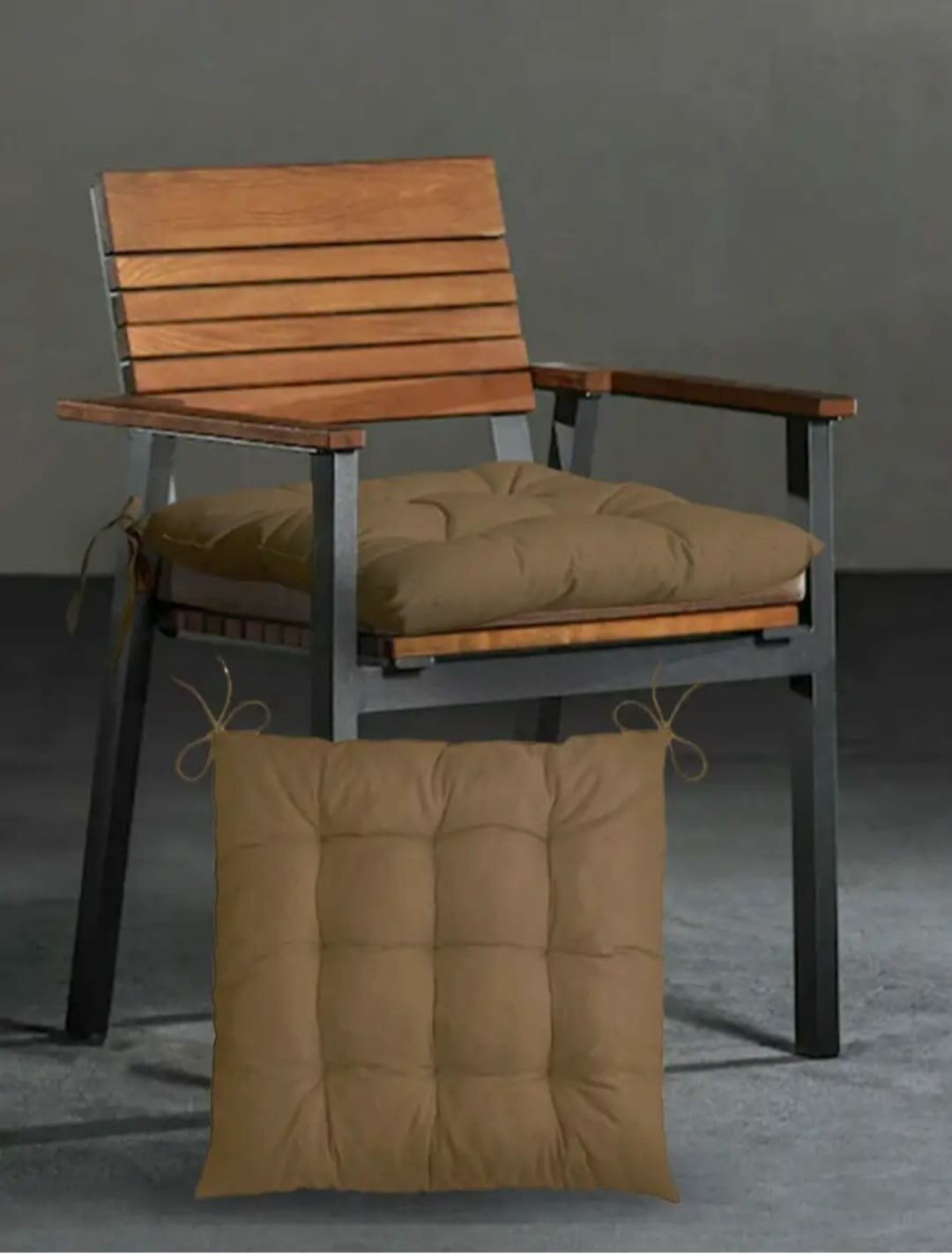 Подушка на стул, 2 штуки, квадратная, 45 х 45 см, с завязками