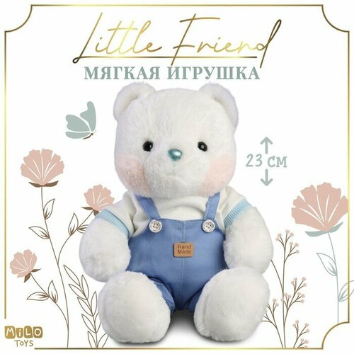 Мягкая игрушка Little Friend, медведь в синем комбинезоне мягкая игрушка little friend медведь цвет коричневый