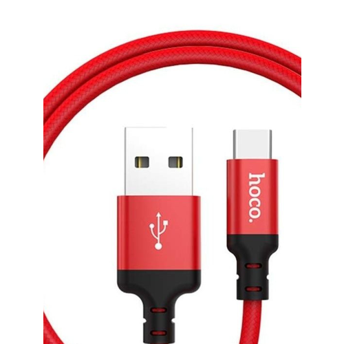 USB кабель HOCO X14 Times Speed Type-C, 1м, нейлон (черный/красный) usb кабель hoco x14 times speed type c 1м нейлон черный красный