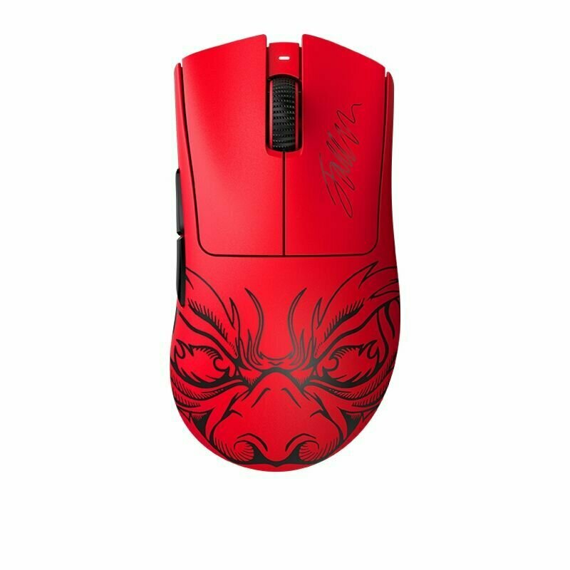 Игровая мышь беспроводная Razer Razer DeathAdder V3 Pro FAKER Limited Edition, red+4KHz signal receiver, коричнево-красный