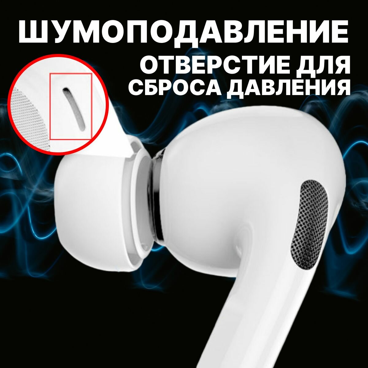 Набор амбушюр для наушников Apple Airpods Pro (Аирподс Про) - S, M, L