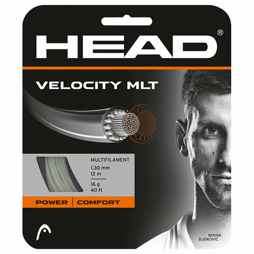 Струна для тенниса HEAD 12m Velocity MLT Natural 281404-NT, 1.25 струна для тенниса babolat 200m addixion natural 243143