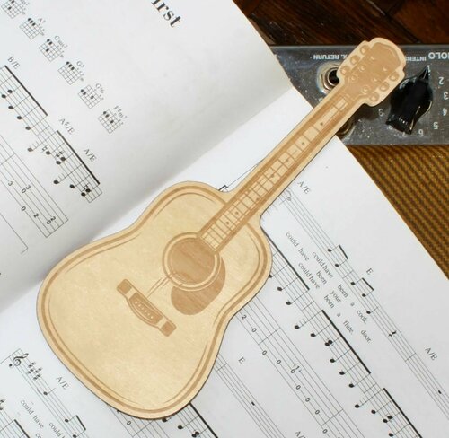 Подарок для учителя музыки, вокала / Акустическая Гитара закладка для нотной тетради, книги