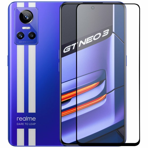 Защитное стекло 3D Glass Pro для Realme GT Neo 3 полный клей ( черная рамка)