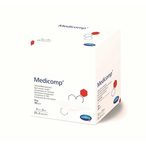 Medicomp / Медикомп - стерильная нетканая салфетка, 5x5 см, 2 шт. (25 шт.)