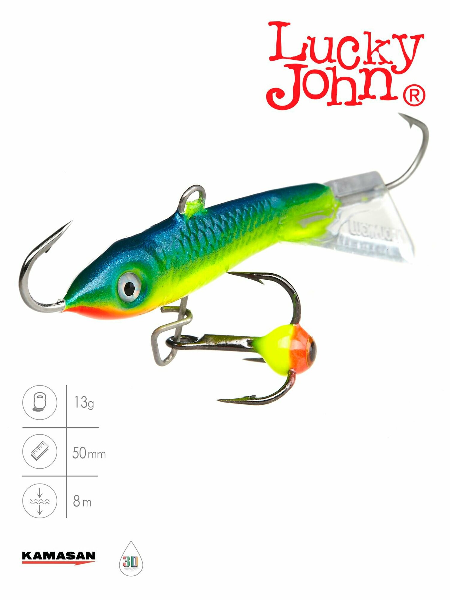 Балансир Lucky John Classic №5 29 с тройником длина 50 мм вес 13 г