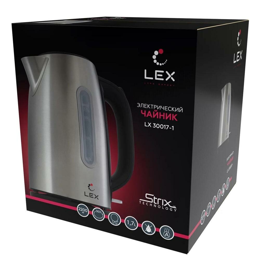 чайник LEX LX 30017-1 2200Вт 1,7л металл серебристый - фото №10