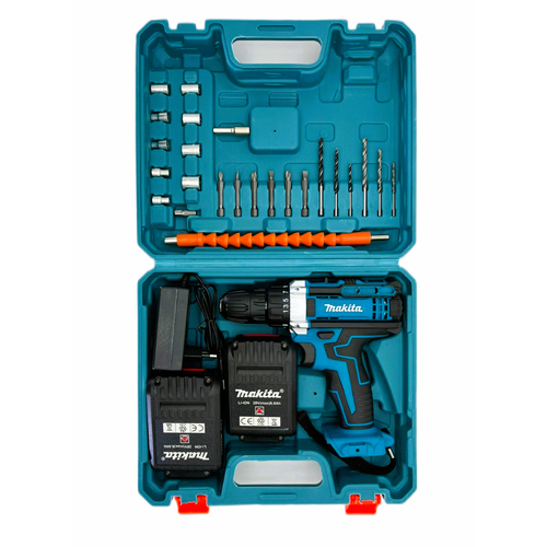 Аккумуляторная дрель-шуруповерт 28V в кейсе с набором оснастки 2 аккумулятора 499000₽