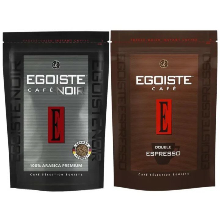 Кофе растворимый EGOISTE набор (Noir + Double Espresso), 70гр м. у. х 2шт
