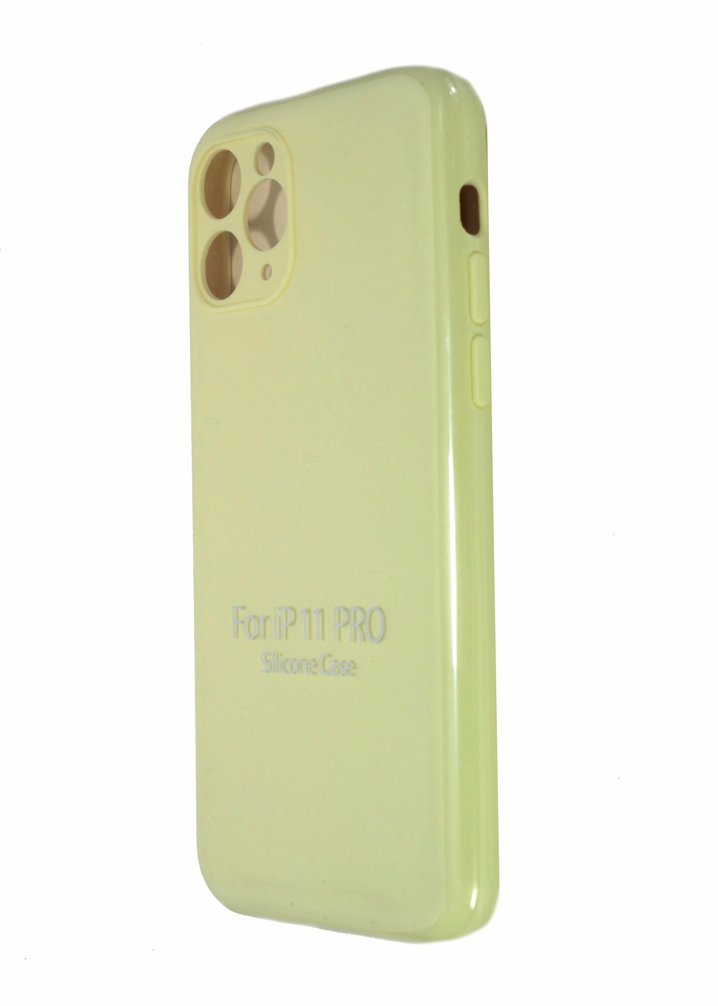Чехол-накладка для iPhone 11 Pro VEGLAS SILICONE CASE NL Защита камеры лимонно-кремовый (51)