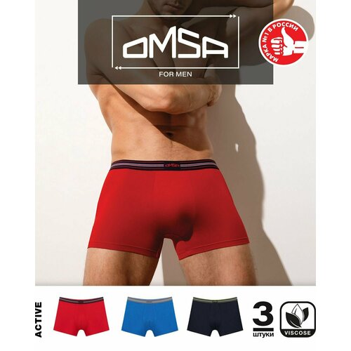 фото Трусы omsa, 3 шт., размер 54(3xl), мультиколор