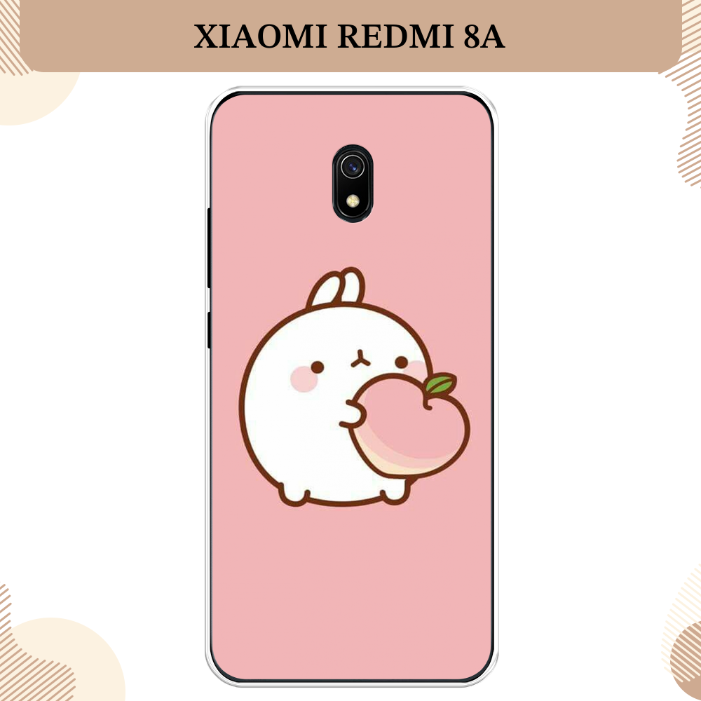 Силиконовый чехол "Кролик с персиком" на Xiaomi Redmi 8A / Сяоми Редми 8A