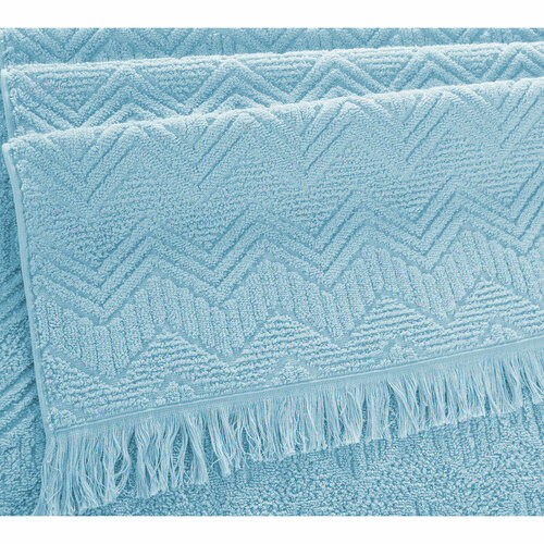 Полотенце 50х90 см махровое (Oqtosh Tekstil) Бавария голубой