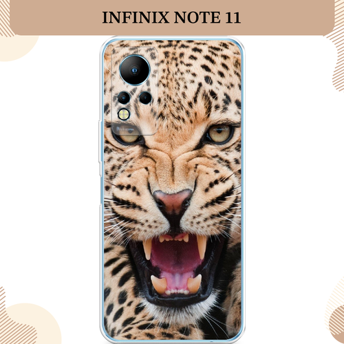 Силиконовый чехол Леопард 3d на Infinix Note 11/12 G88 / Инфиникс Ноут 11/12 G88 чехол книжка mypads для infinix note 11 12 g88 инфиникс ноут 11 12 g88 смешать два цвета красный фиолетовый