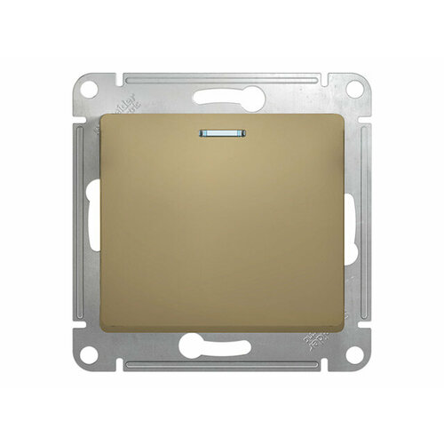 Выключатель 1-клавишный SCHNEIDER ELECTRIC Glossa с индикатором титан 1354₽