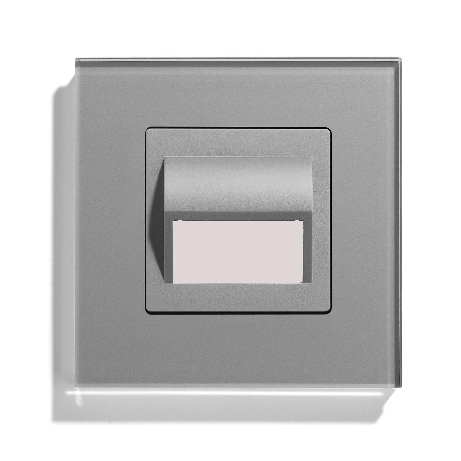 Светодиодный светильник 4000К-4500К для лестниц , подсветка пола, коридора, рамка 86х86мм стекло, цвет серый