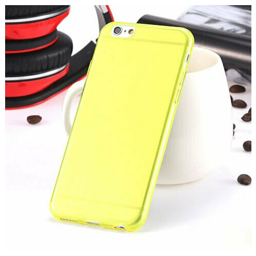 Ультра тонкий силиконовый чехол 0.3 мм для iPhone 6 Plus / 6S Plus (5.5 дюйма) Желтый накладка на iphone 6 6s plus polygonal military colour