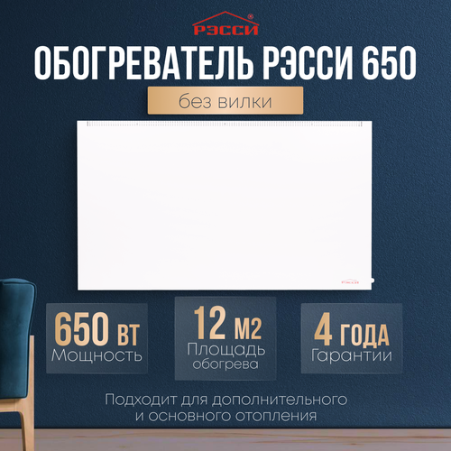 Обогреватель Рэсси 650 12 кв м белый энергосберегающий конвектор 869000₽
