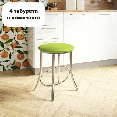 Табурет для кухни табуретки мягкие комплект 4шт Лира зеленые