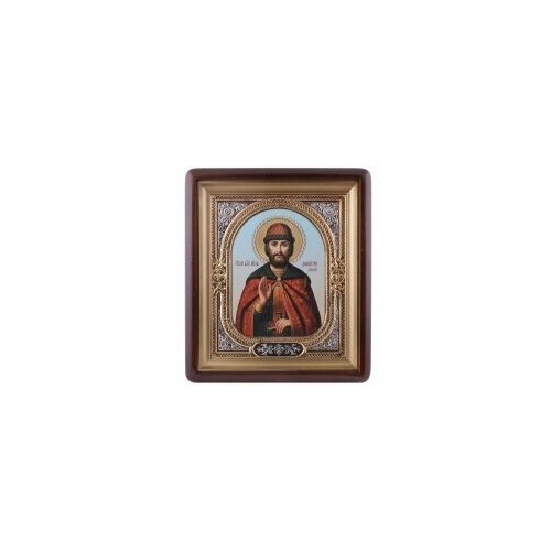Икона в киоте 18*24 фигурный, канвас, риза-рамка золочёная Дмитрий Донской #133032