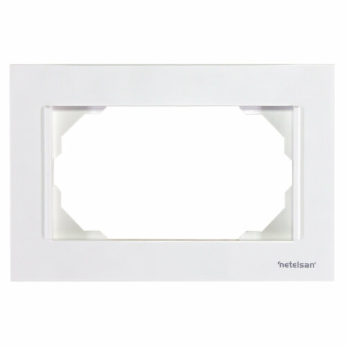 Рамка электроустановочная для двойной розетки Netelsan 1 пост, цвет белый - 1 шт.