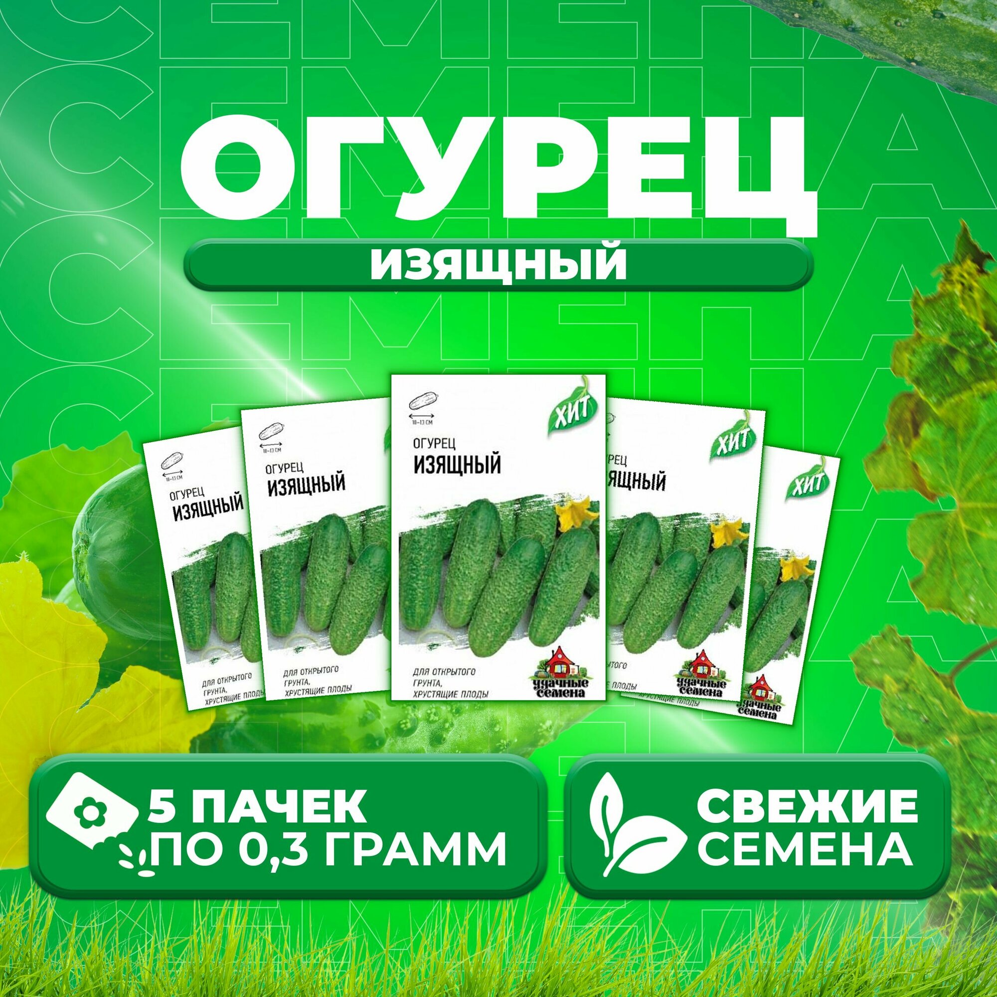 Огурец Изящный 03г Удачные семена серия ХИТ (5 уп)