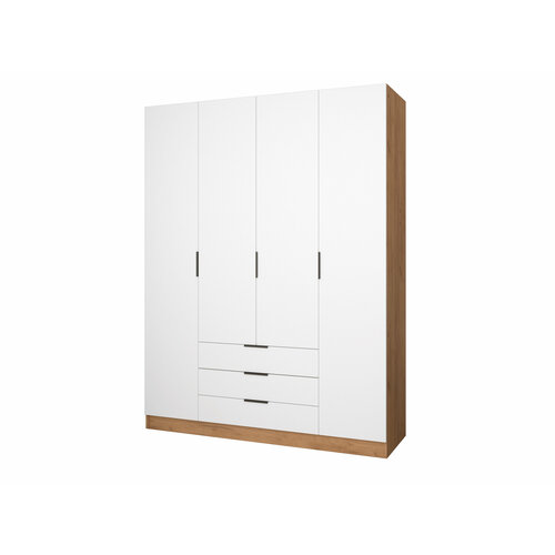 Шкаф распашной Бруно 4.8 Дуб крафт золотой/Белый 2100x516x1600 мм