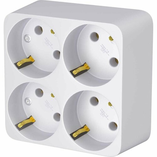 Электрический разветвитель (четверник) фотон 16А, с заземлением, АМ 16-4Е 12326