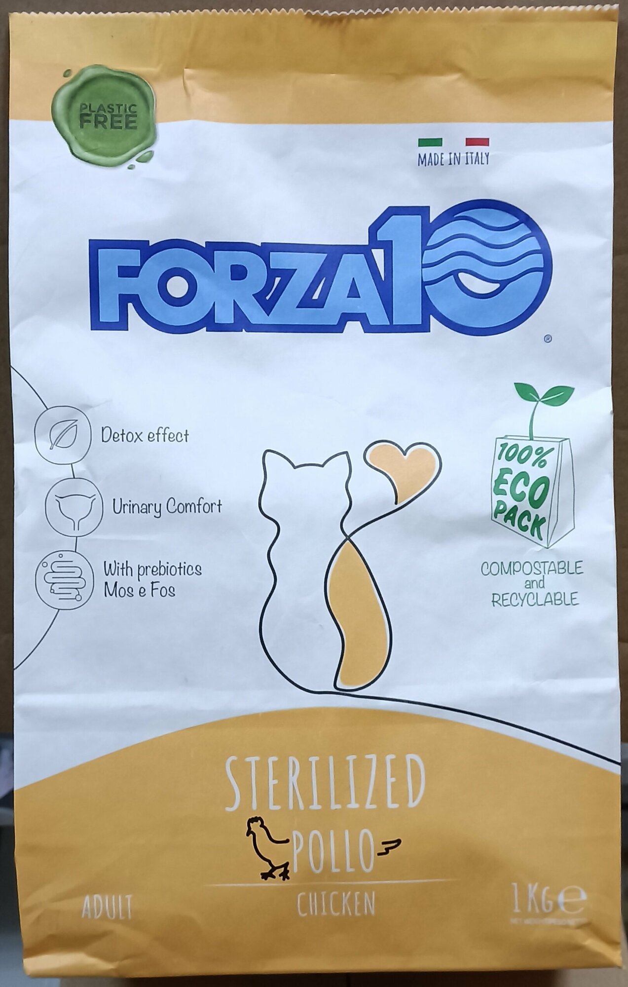 Сухой корм FORZA10 STERILIZED ADULT POLLO Chicken с курицей для взрослых стерилизованных кошек 1 кг