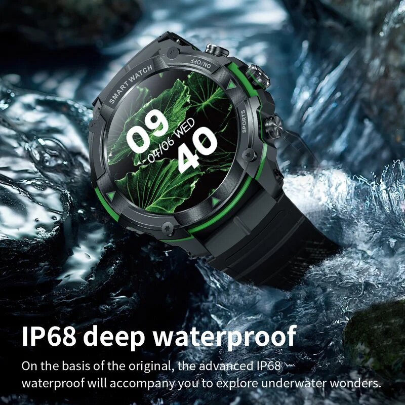 MASX MOSS II умные часы 1,43-дюймовый AMOLED-дисплей 420 мАч Bluetooth-вызов Военный класс Прочность Водонепроницаемые спортивные часы мужские, black red — фото 1