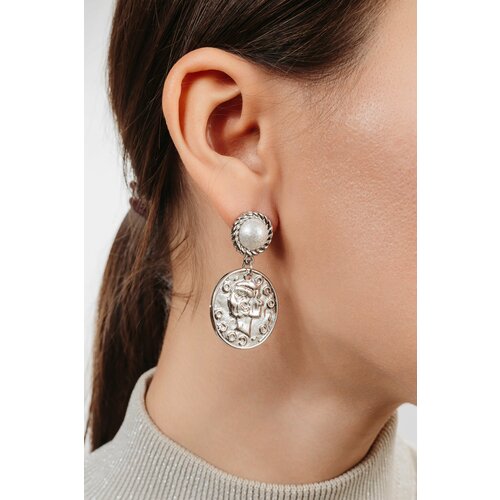 Серьги бижутерный сплав, серебряный