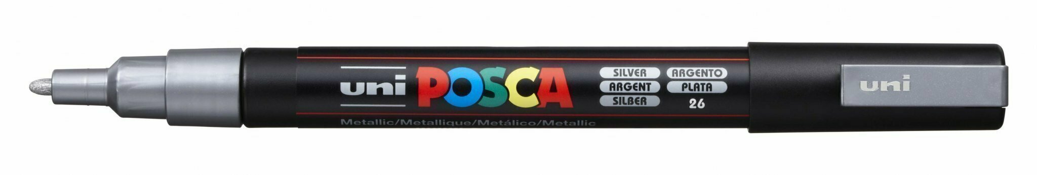 Маркер UNI "POSCA" PC-3M, 0,9-1,3 мм, наконечник пулевидный, №1 цвет белый - фото №5