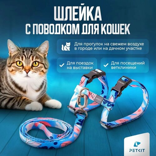 Шлейка для кошек с поводком PETKIT