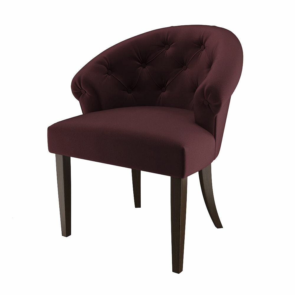 фото Стул-кресло мягкий ADINA со спинкой с подлокотниками на деревянных ножках для гостиной кухни спальни для отдыха дома массив бука зеленый, темный орех