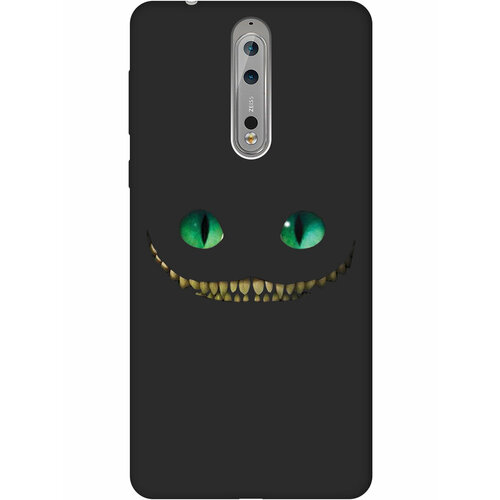 Матовый Soft Touch силиконовый чехол на Nokia 8, Нокиа 8 с 3D принтом Cheshire Cat черный матовый soft touch силиконовый чехол на nokia 7 plus нокиа 7 плюс с 3d принтом cheshire cat черный