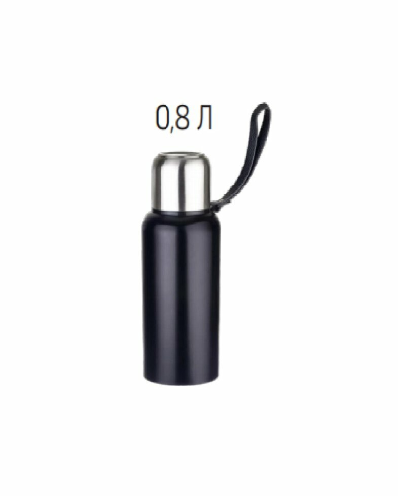 Термос PERFEO для напитков с глухой пробкой, ситечком, ремешком, объем 0,8 л., черный (PF_C3705) - фотография № 9