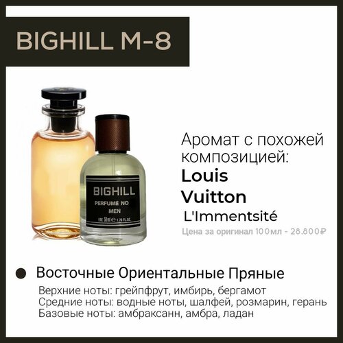 Премиальный селективный парфюм Bighill M-8 (L’Immensite Louis Vuitton) премиальный селективный парфюм bighill m 4 sauvage christian dior