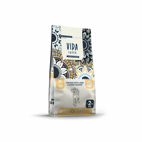 VIDA Super (Вида) Сухой корм для щенков средних и крупных пород с курицей, ягненком и овощами / 2 кг