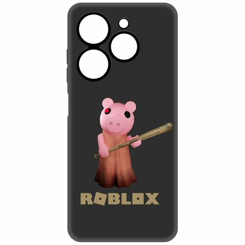 Чехол-накладка Krutoff Soft Case Roblox-Пигги для TECNO Spark Go 2024 черный чехол накладка krutoff soft case roblox пигги для tecno spark 20с черный