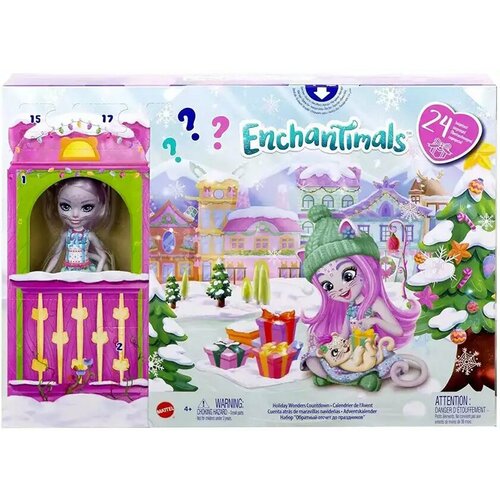 фото Игровой набор enchantimals hhc21 адвент календарь с куклой сибилл снежный барс и аксессуарами