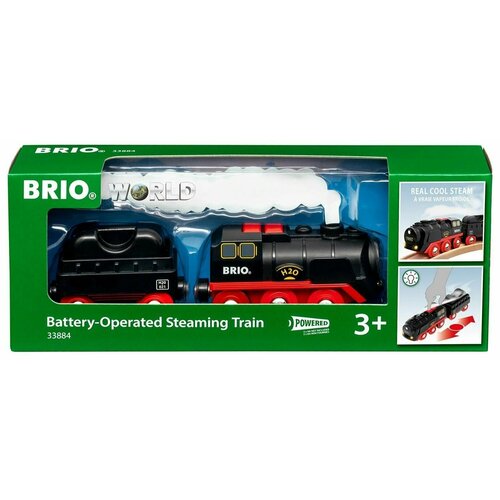 Brio 33884 Паровоз выпускающий пар с грузом-резервуаром