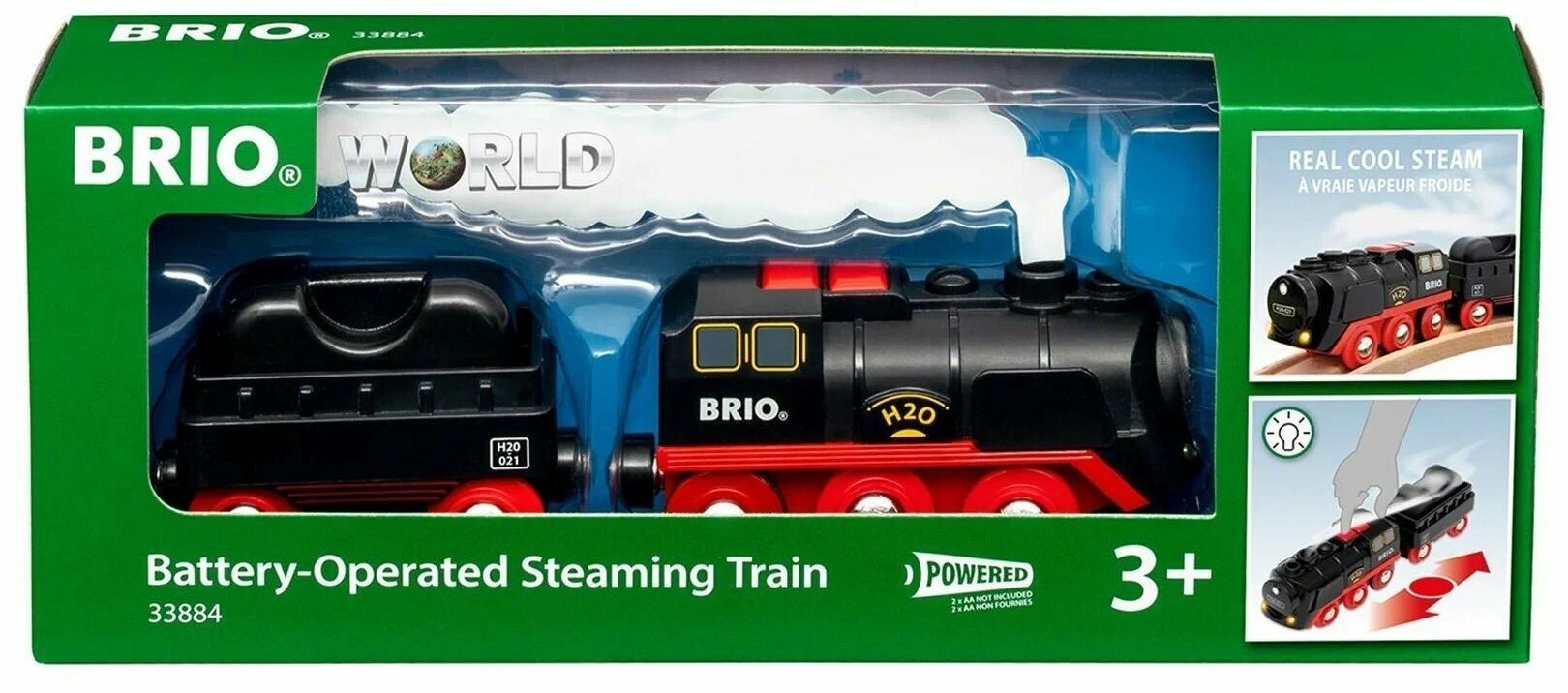 BRIO 33884 Паровоз выпускающий пар с грузом-резервуаром