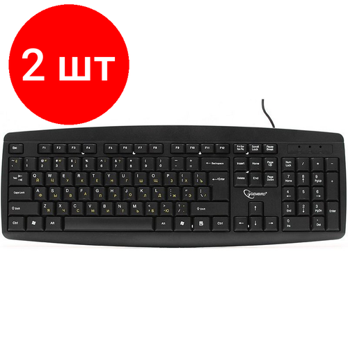 Комплект 2 штук, Клавиатура Gembird KB-8351U-BL, черный, USB, 104 клавиши клавиатура gembird kb 8320uxl bl black usb черный английская русская iso