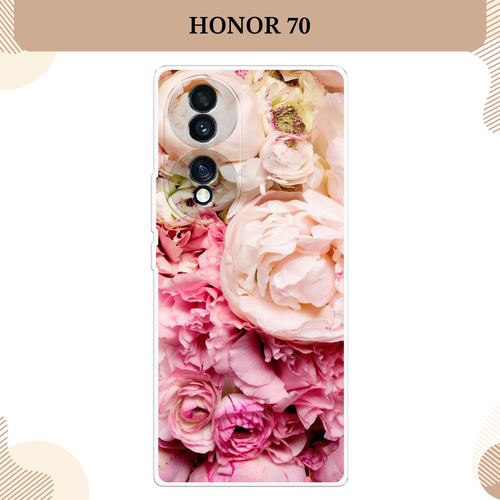 Силиконовый чехол Пионы яркие на Honor 70 / Хонор 70 силиконовый чехол нежные пионы на honor 70 хонор 70