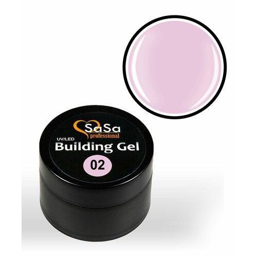 SaSa Гель для моделирования Building gel 15 гр. Цвет 02 (Milky Pink)