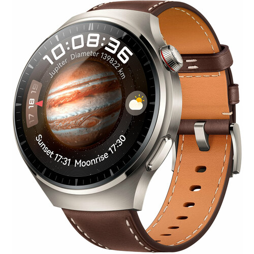 Смарт-часы Huawei Watch 4 Pro Medes-L19L 1.5 AMOLED корп. серебристый рем. темно-коричневый разм. брасл:140-210мм (55020APB)