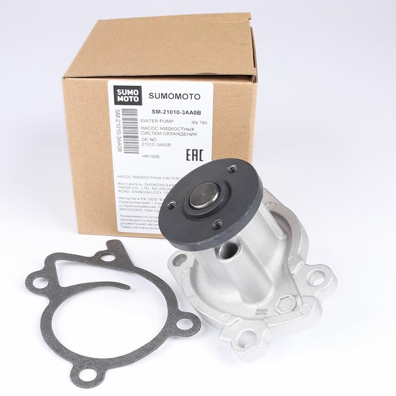 фото Водяной насос ( помпа ) Sumomoto SM-21010-3AA0B Nissan Tiida C11; Wingroad Y12 HR12DE; HR15DE; HR16DE (05-); RENAULT Fluence H4M OEM 21010-EE025
