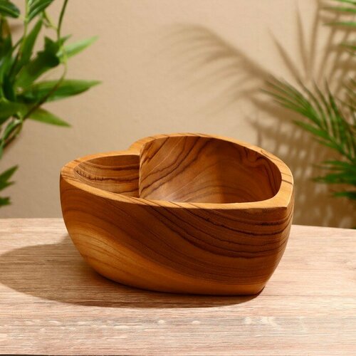 Салатник Сердце 20х20х9 см тиковое дерево 3850₽