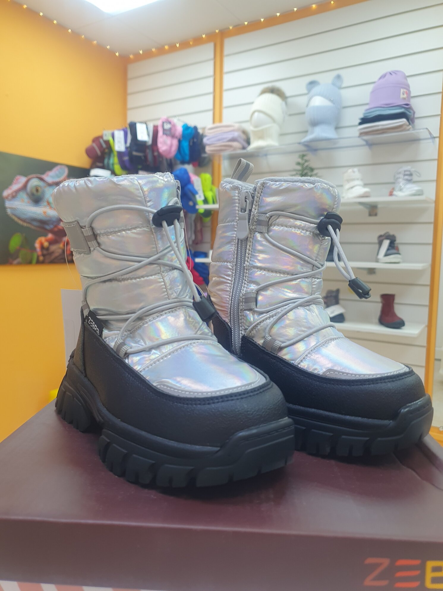 фото Обувь детская зимняя сапожки Зебра размеры 28